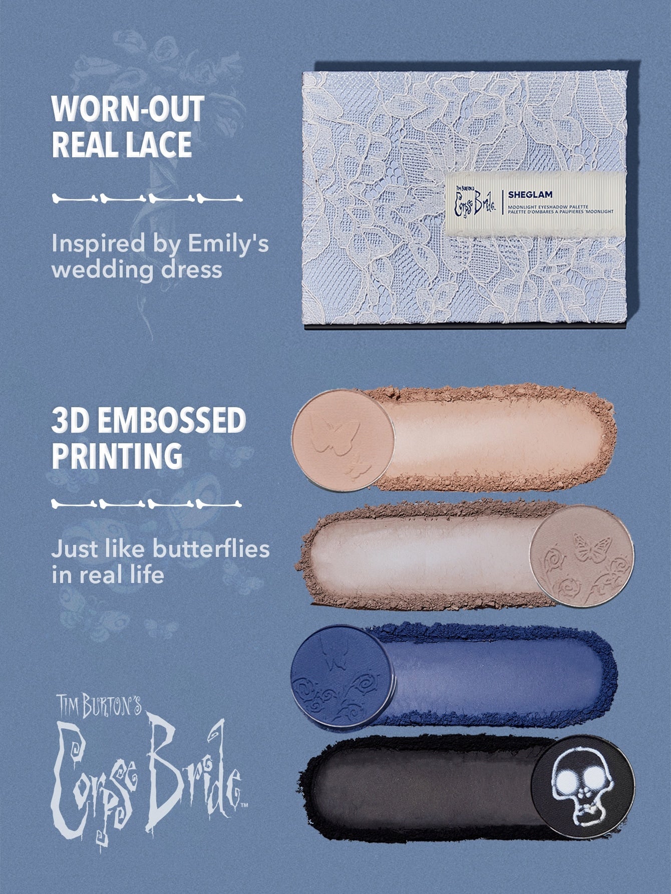 Moonlight Eyeshadow Palette tim burtons Corpse Bride paleta de sombras el cadaver de la novia