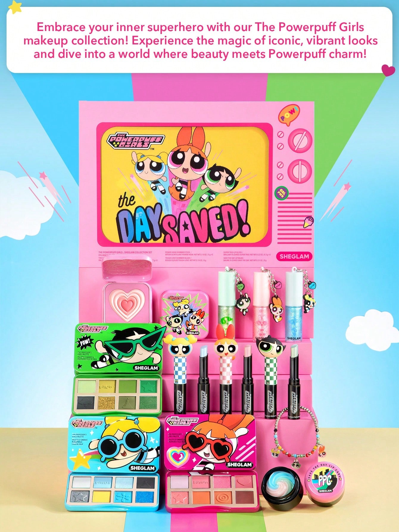 Las Chicas Superpoderosas X SHEGLAM Paleta de sombras de Las Chicas Burbuja