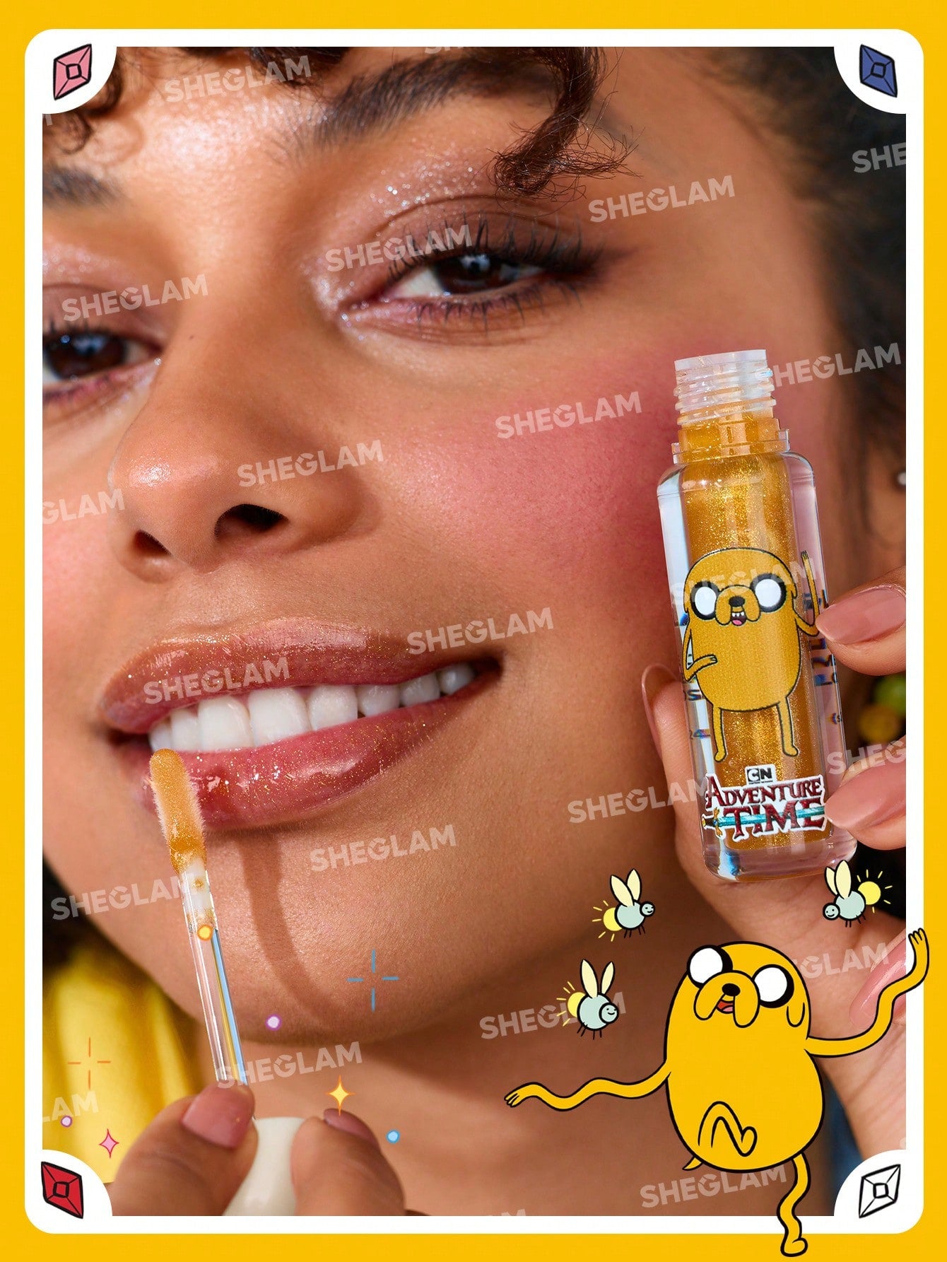 Labial Gloss Ultra Glitter Hora de aventura SHEGLAM Shimmery Lip Gloss-Frosty