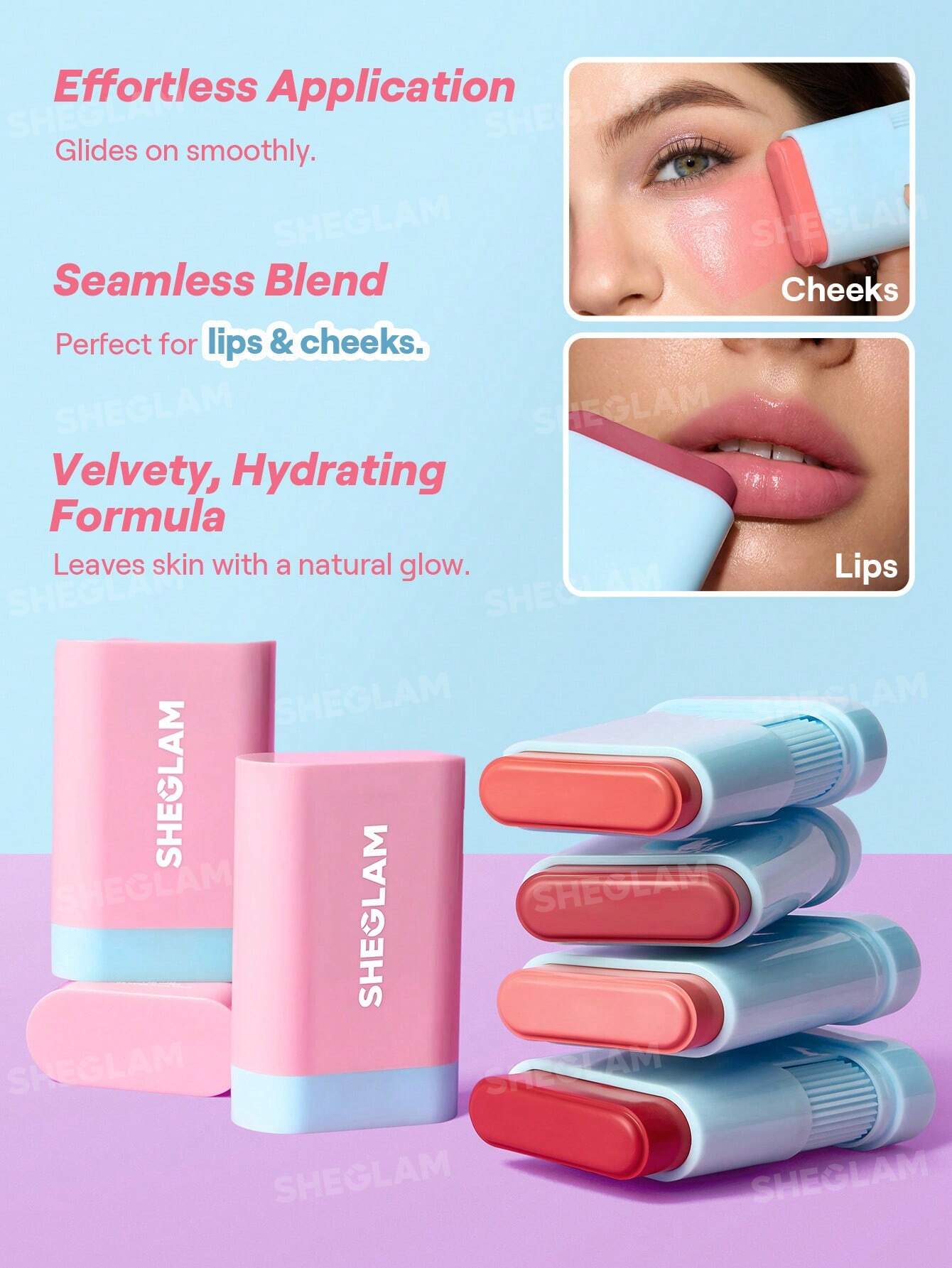 Rubor en Barra Glass Glow Blush Stick SHEGLAM