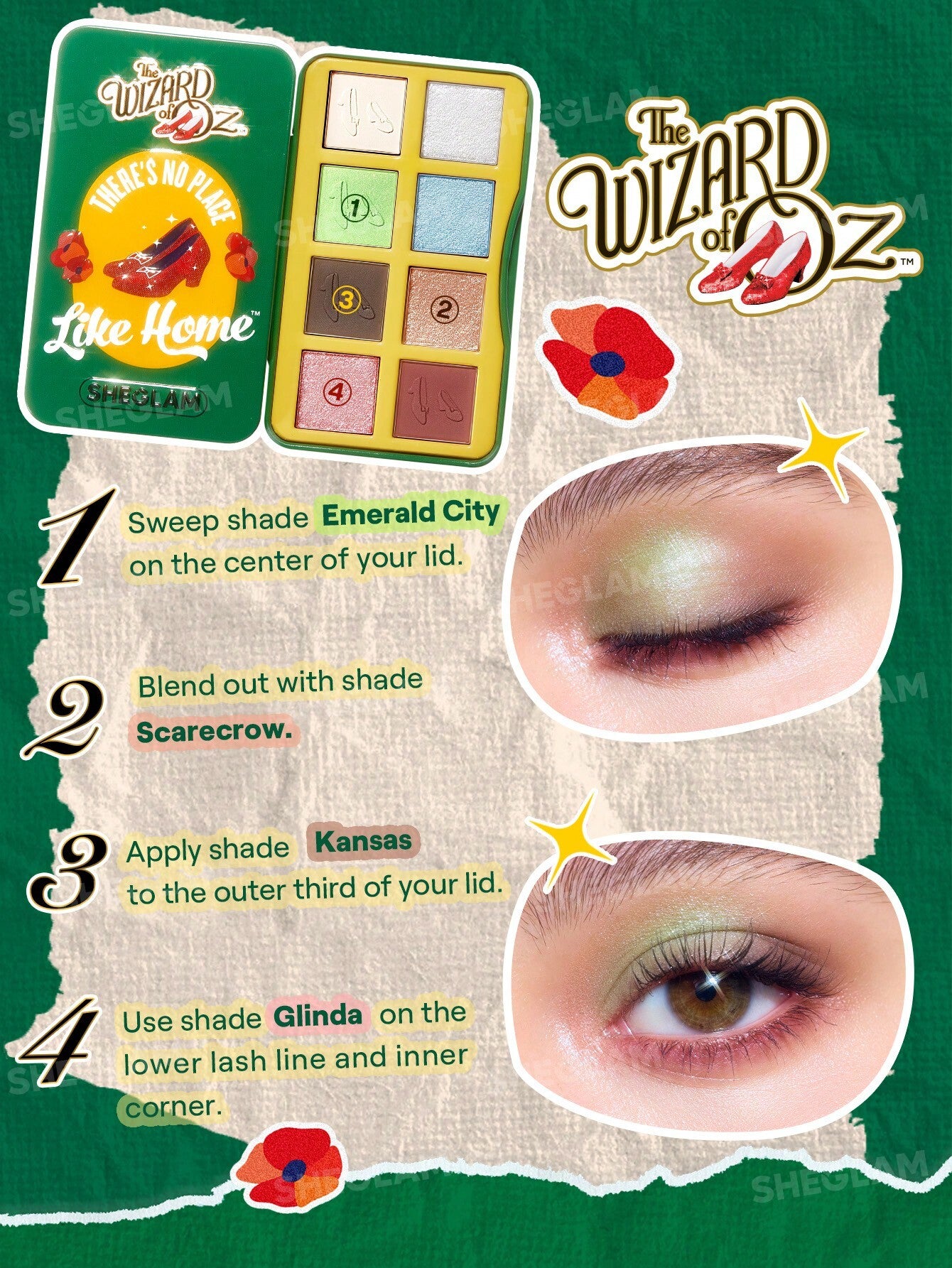 Paleta de sombras mago de oz The Wizard of OZ™ | SHEGLAM No Place Like™ Home Palette