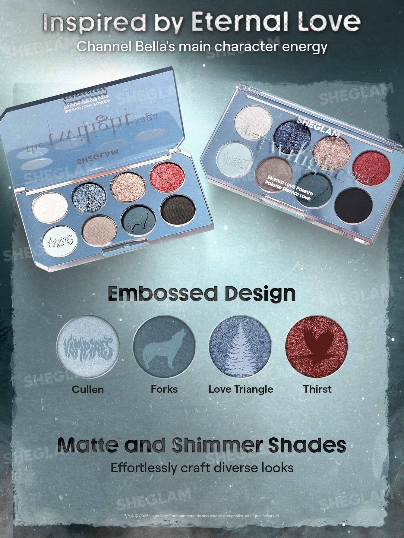 Paleta de sombras de Crepusculo The Twilight Saga X SHEGLAM Eternal Love Paleta
