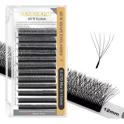 Pestañas Nagaraku W Shape Abanico volumen hawaiiano