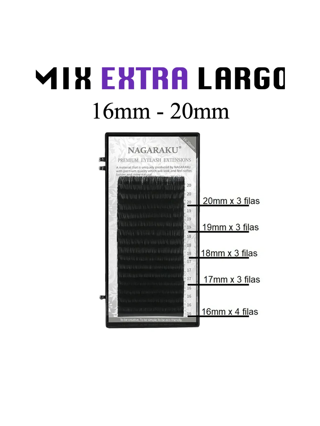 Blister nagaraku medidas extra largas mix 20-25mm