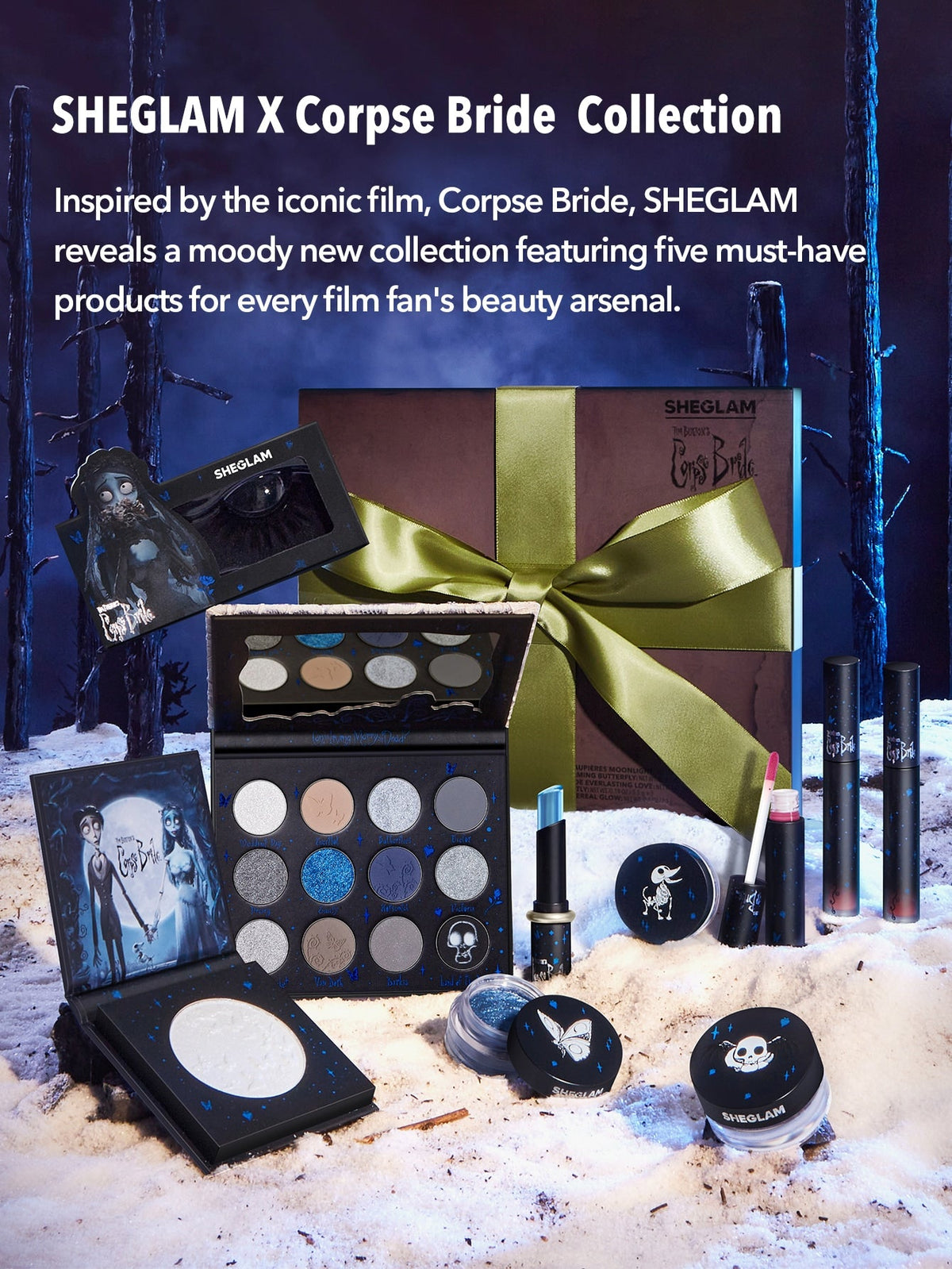 Moonlight Eyeshadow Palette tim burtons Corpse Bride paleta de sombras el cadaver de la novia