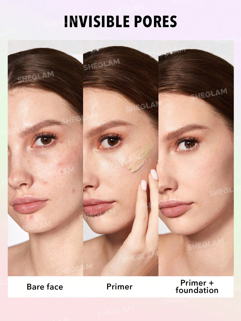 Prebase primer y corrector She glam 3 en uno  Manual de corrección de triple amenaza
