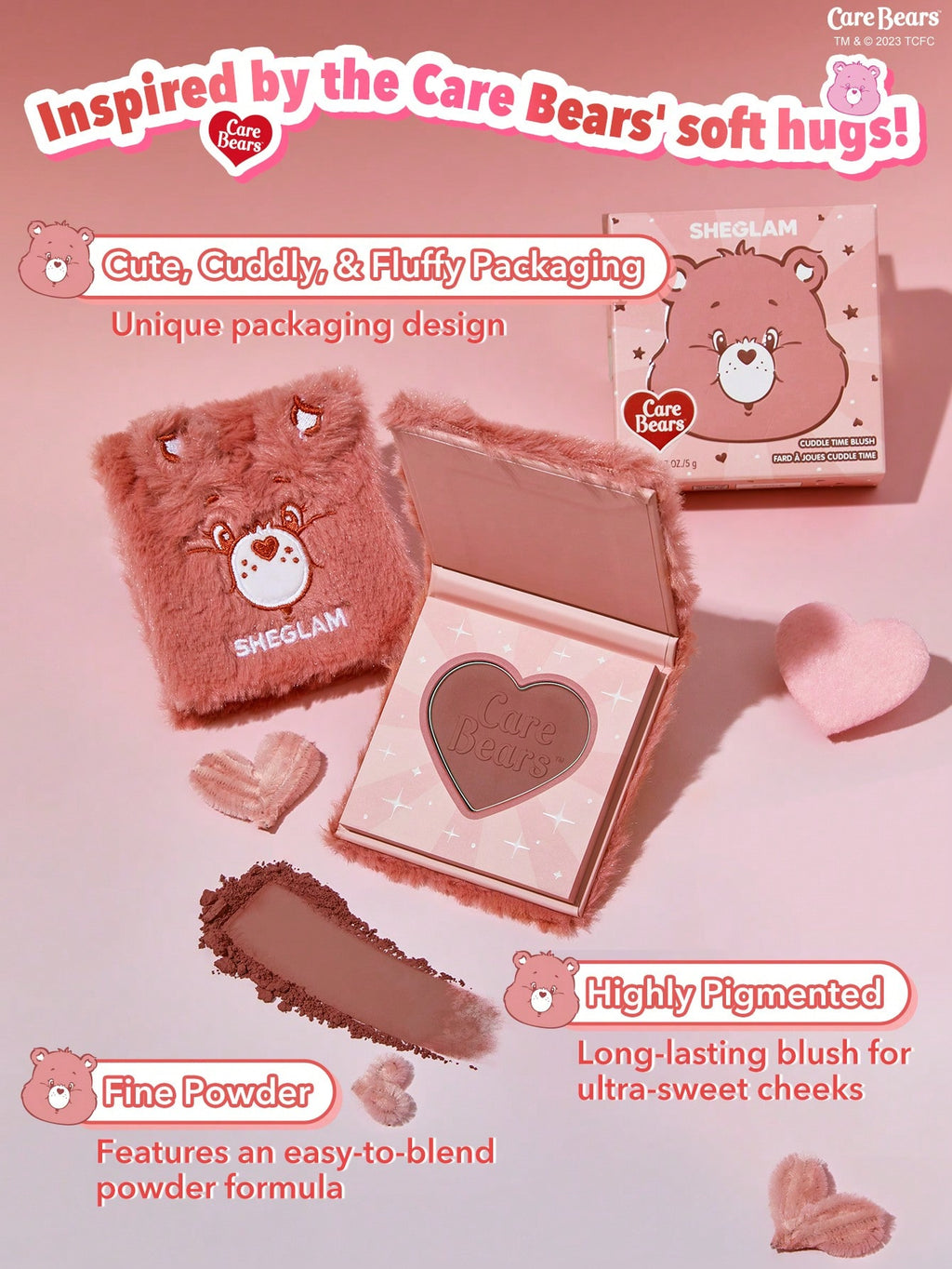 Rubor She Glam polvo Care Bear Hora de abrazos Blush