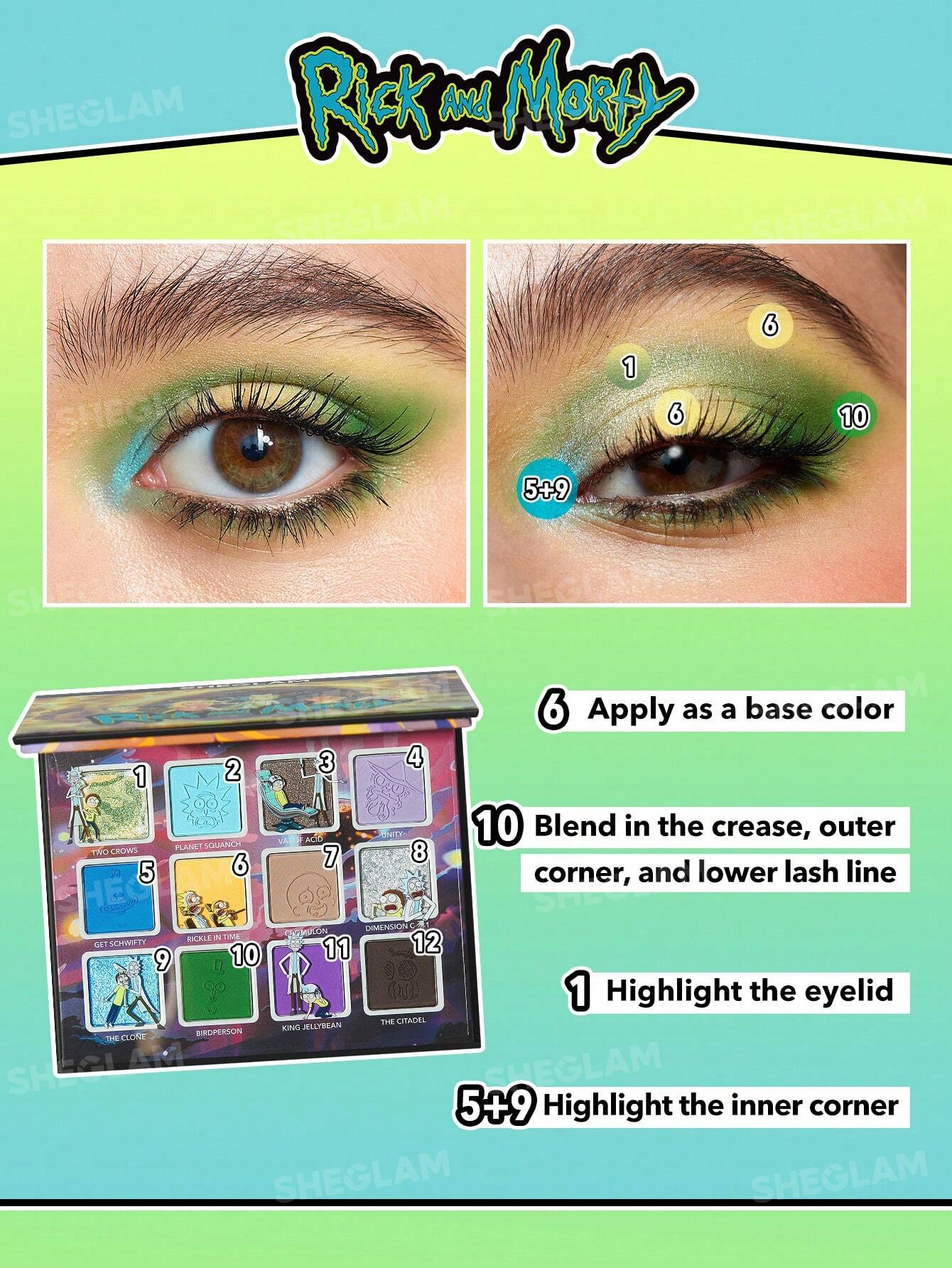 Paleta de sombras Rick and Morty X SHEGLAM The Meaning(Lessness) Of Life Palette