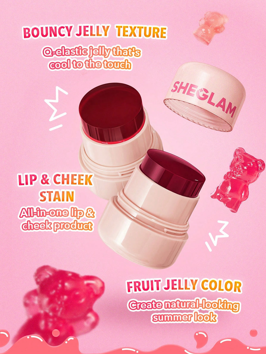 Tinte hidratante para labios y rubor Jelly-Licious  She Glam