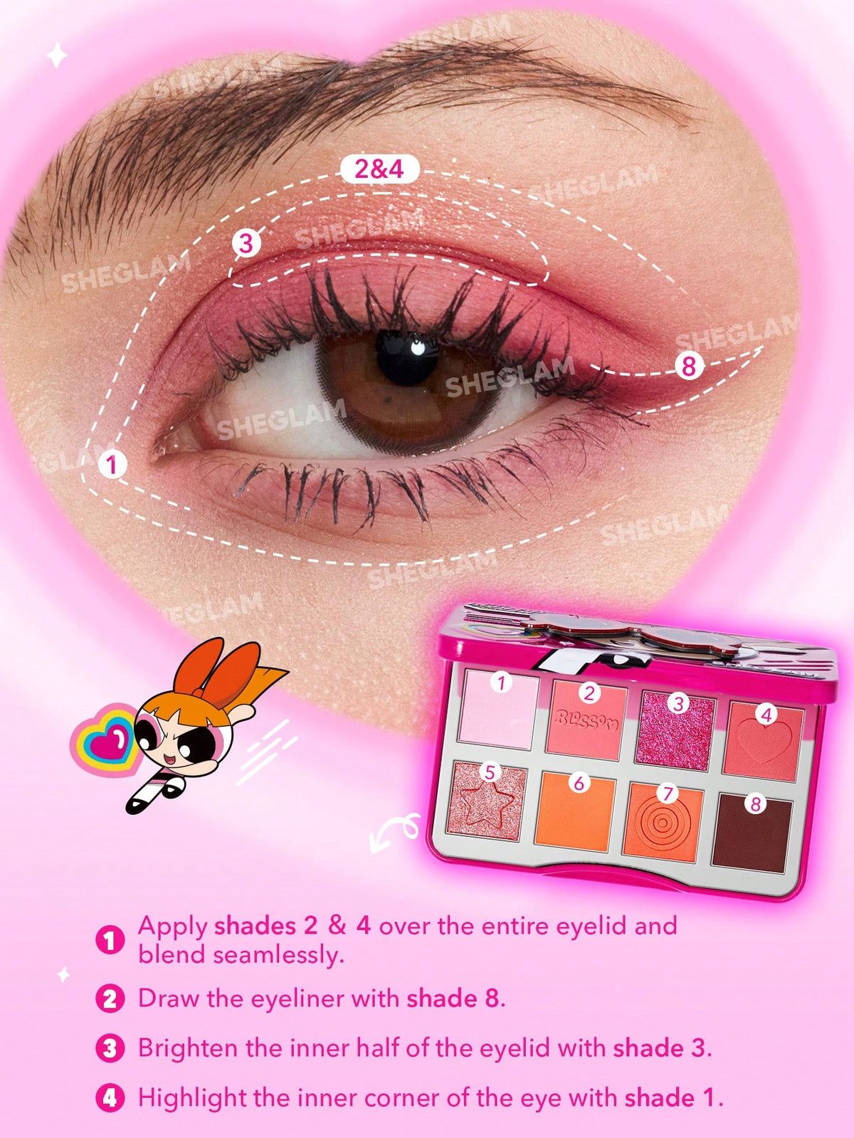 Las Chicas Superpoderosas X SHEGLAM Paleta de sombras de Las Chicas