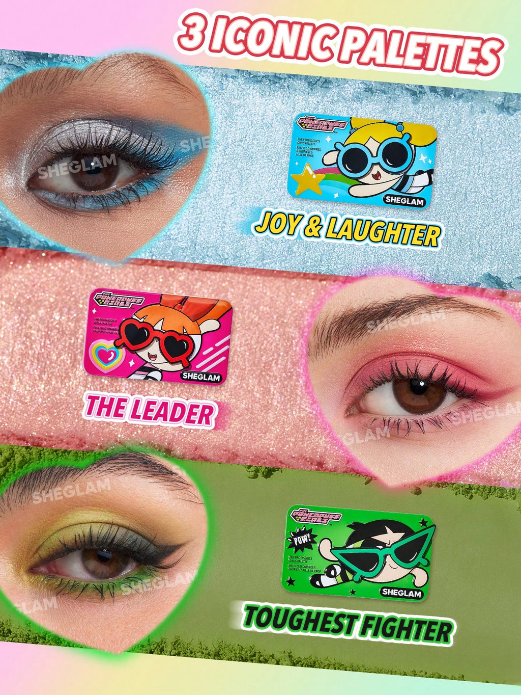 Las Chicas Superpoderosas X SHEGLAM Paleta de sombras de Las Chicas Burbuja