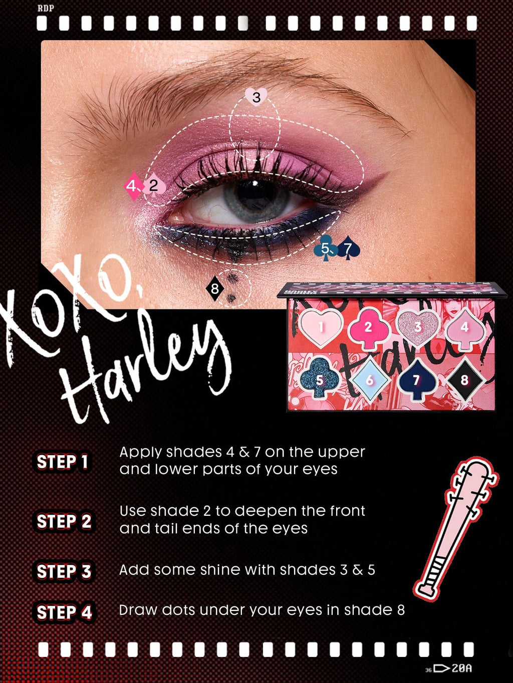 Paleta de sombras Harley Quinn X SHEGLAM Mad Love Color Palette