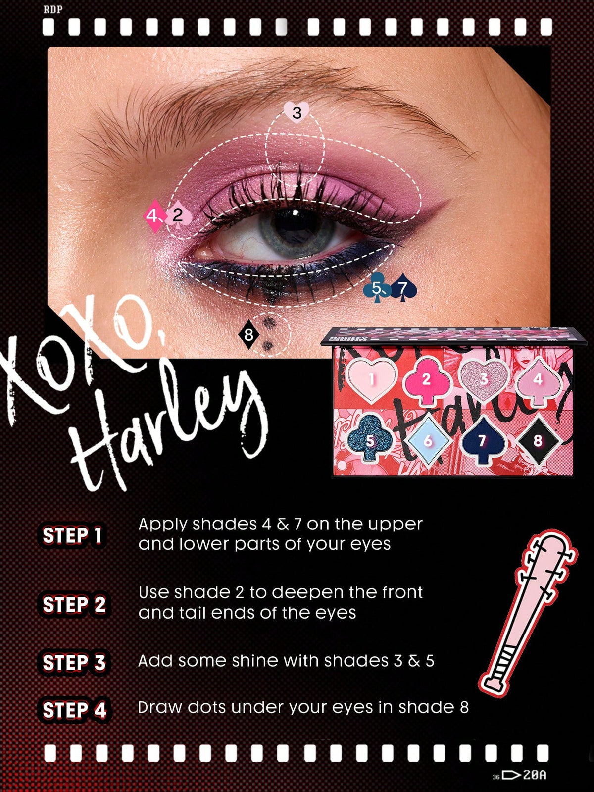 Paleta de sombras Harley Quinn X SHEGLAM Mad Love Color Palette