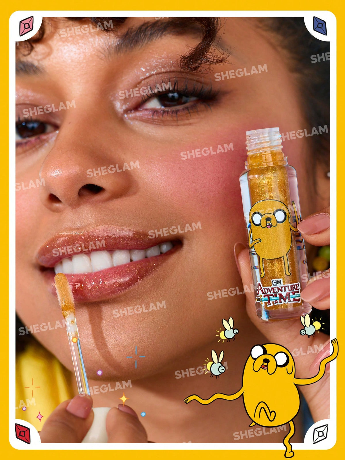 Labial Gloss Ultra Glitter Hora de aventura SHEGLAM Shimmery Lip Gloss-Frosty