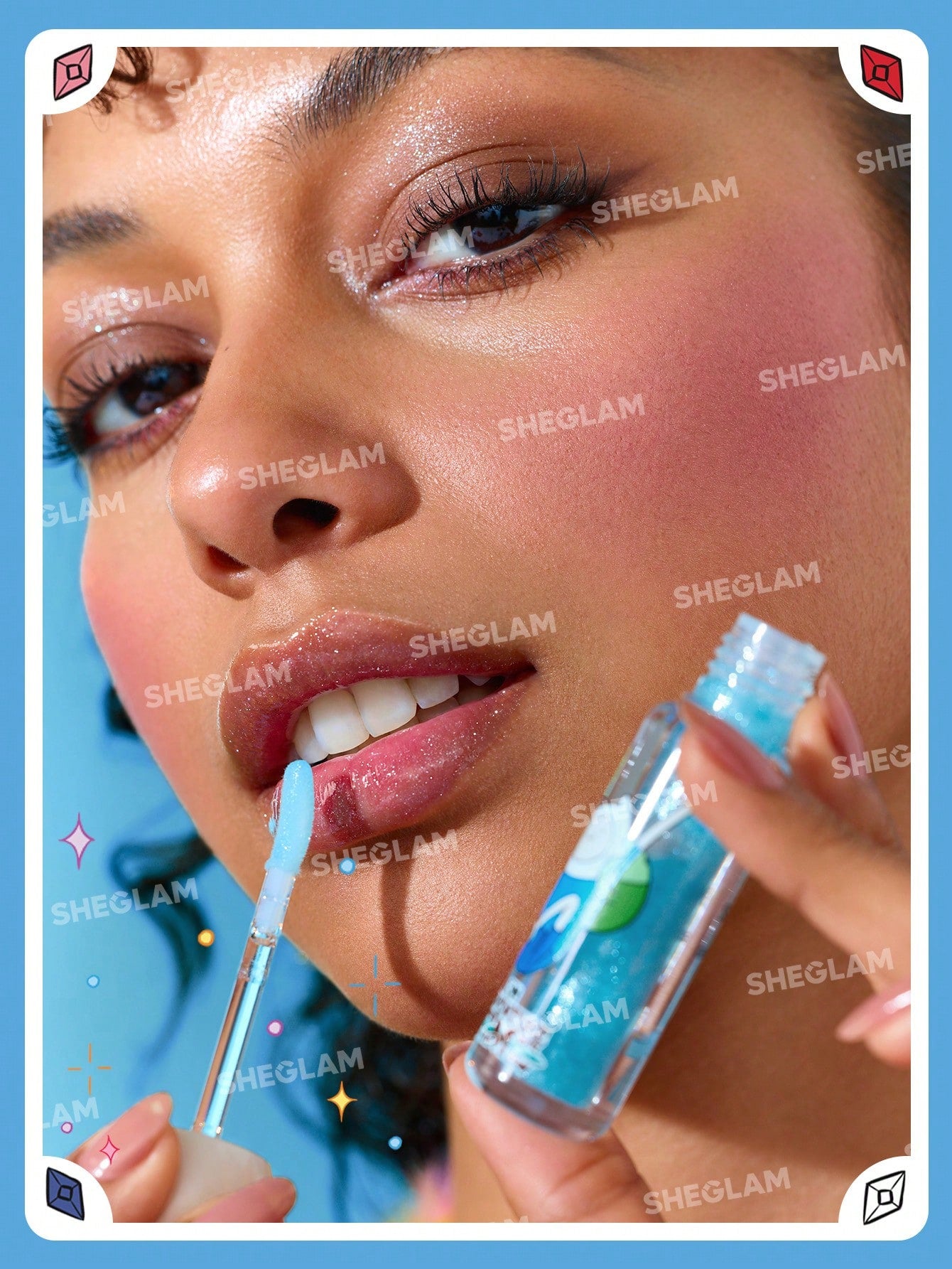 Labial Gloss Ultra Glitter Hora de aventura SHEGLAM Shimmery Lip Gloss-Frosty