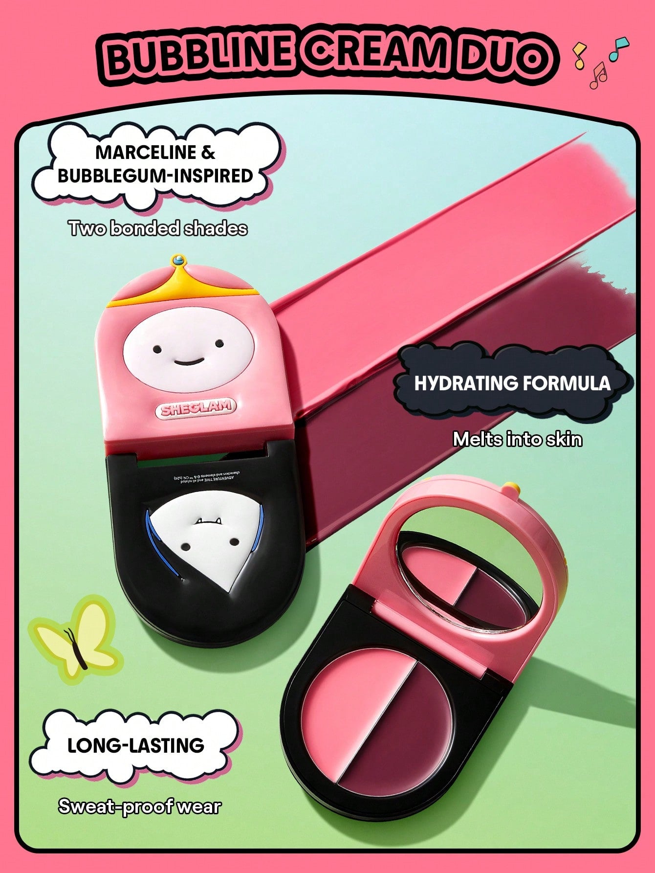 Adventure Time SHEGLAM Dúo de rubor en crema Bubbline Hora de Aventura