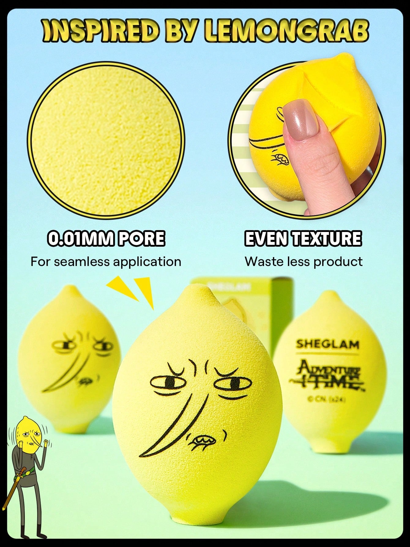 ESPONJA DE MAQUILLAJE Adventure Time | SHEGLAM Lemongrab Sponge