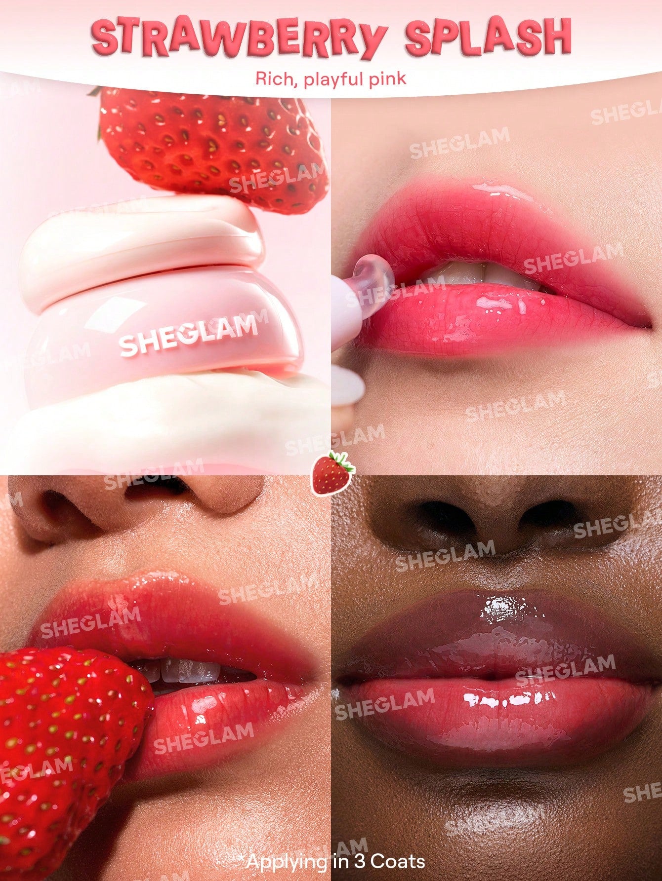 Labial tinta hidratante SHEGLAM Hydra Jelly Pocket Lip Jam-Strawberry Splash