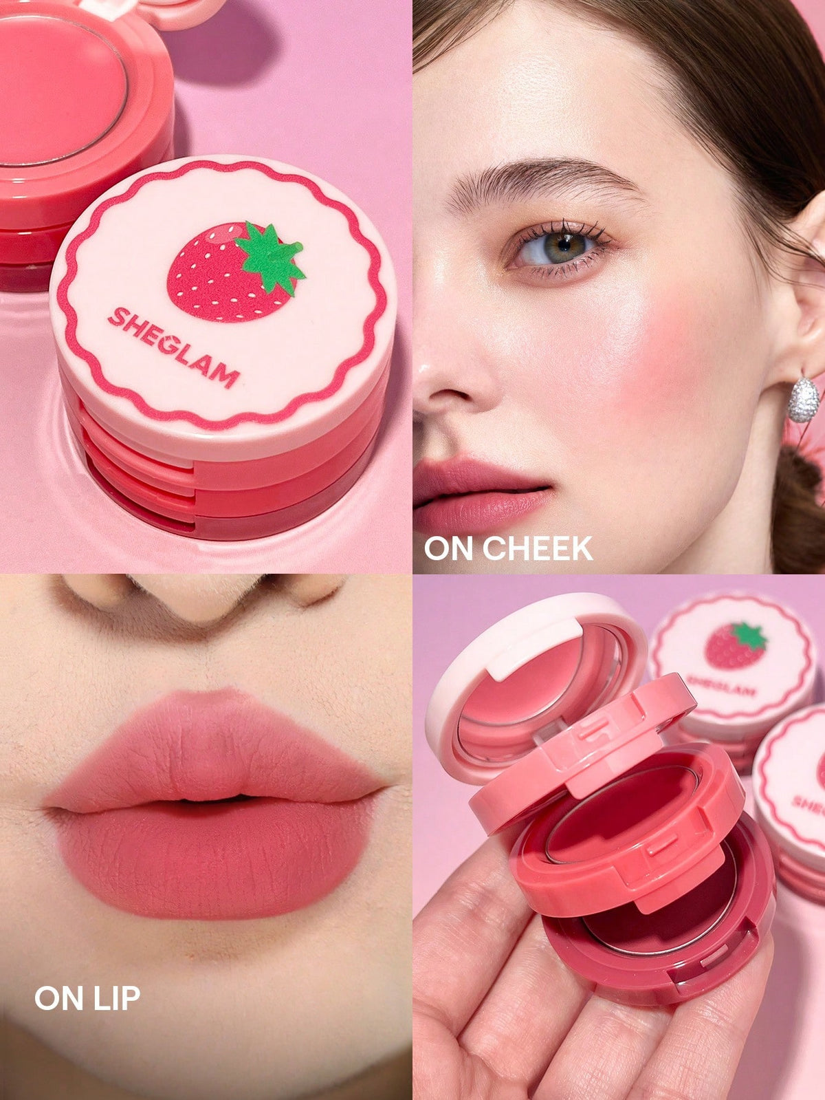 Bote apilable de rubor en crema para labios y mejillas SHEGLAM Cheek & Lip Cream Stack (5)