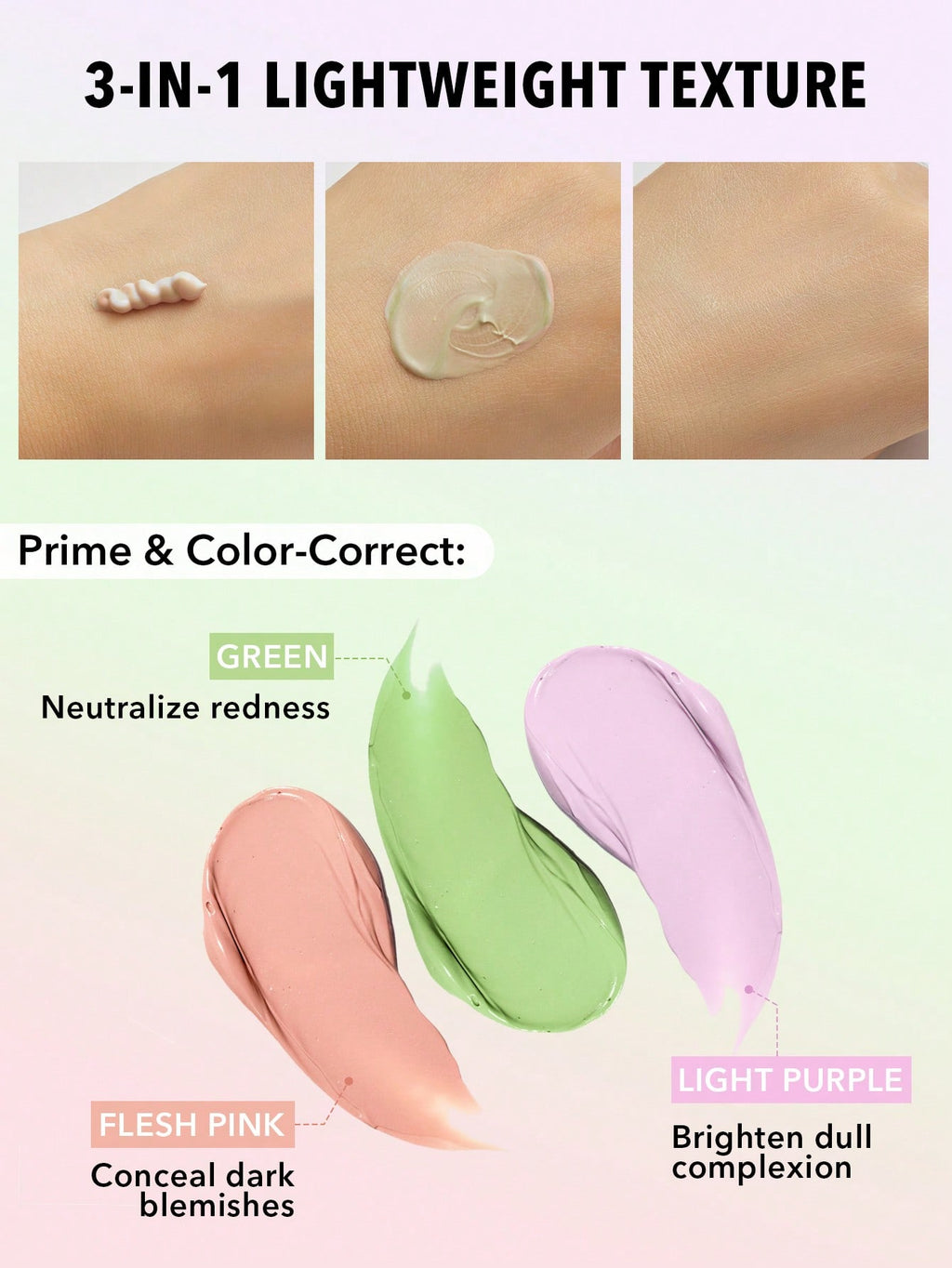 Prebase primer y corrector She glam 3 en uno  Manual de corrección de triple amenaza