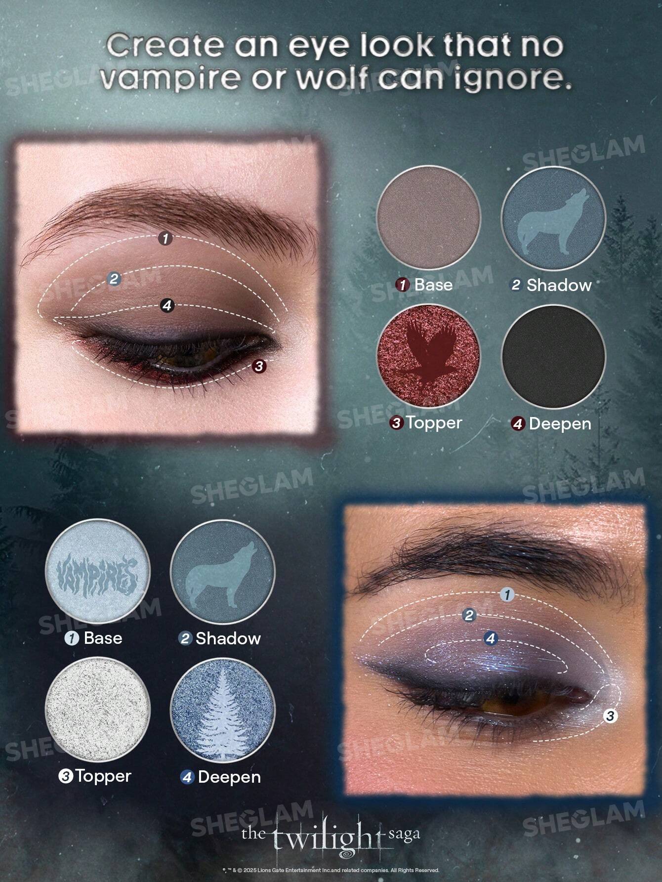 Paleta de sombras de Crepusculo The Twilight Saga X SHEGLAM Eternal Love Paleta