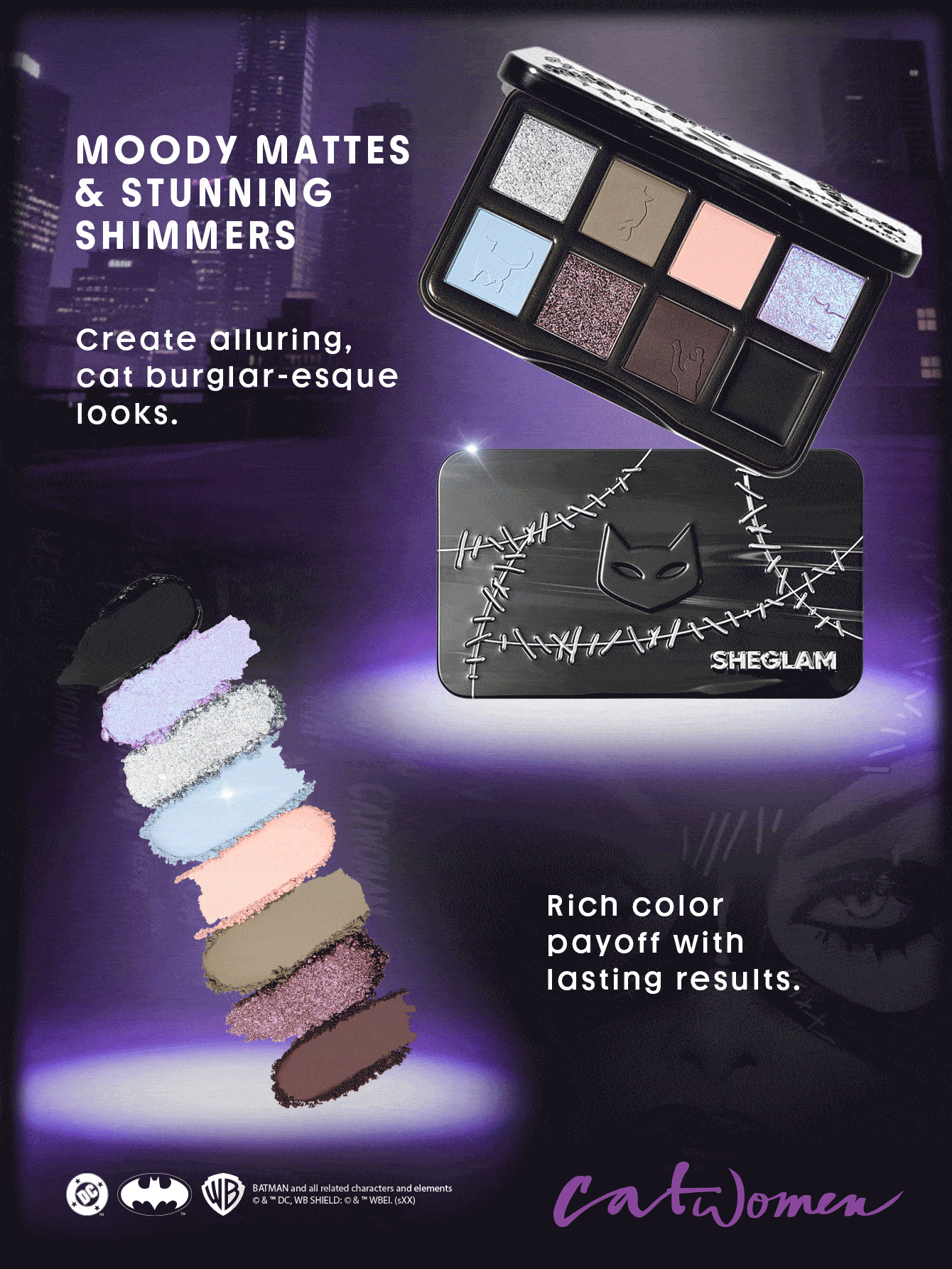 Paleta de sombras  Gatubela CATWOMAN™ | SHEGLAM Feline Fatale Palette