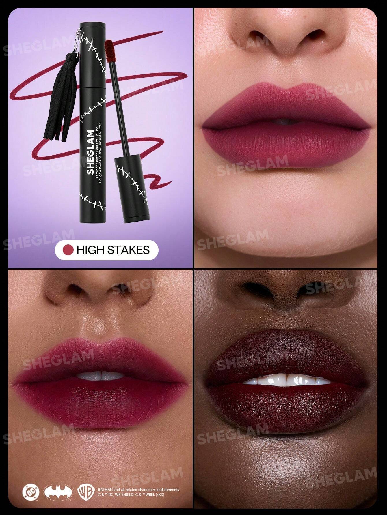 Labial pelable CATWOMAN™ | SHEGLAM I Am Not A Kitten Peel-Off Lip Tint-Swift End