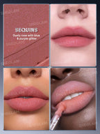 Labial glitter larga duracion Glitter Whip Lápiz Labial Líquido Sheglam