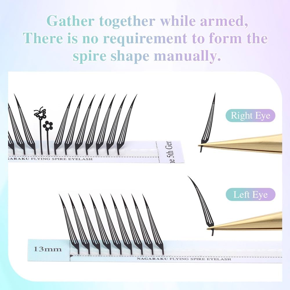 Pestañas nuevas Premade Foxy flying spire Lashes Nagaraku