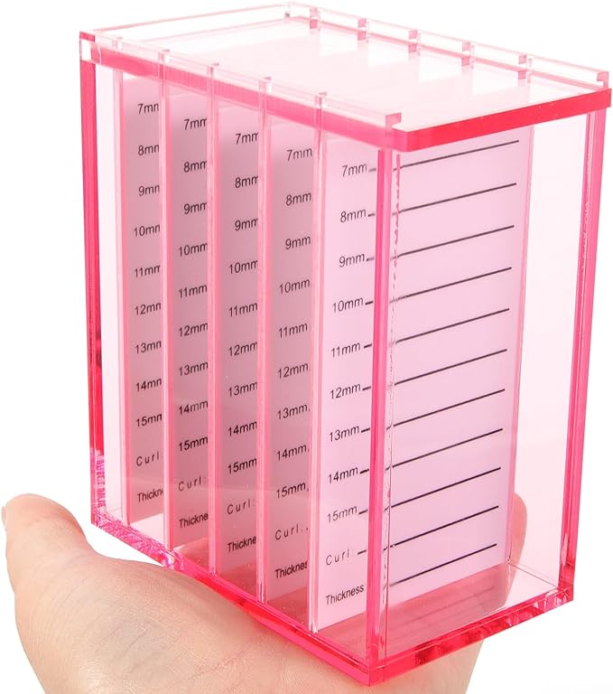 Caja de almacenamiento de extensiones de pestañas rosa