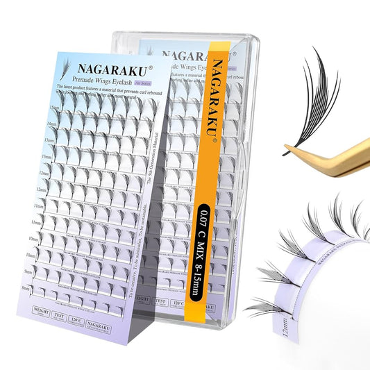 Pestañas nuevas Premade Wings premade spire Lashes Nagaraku