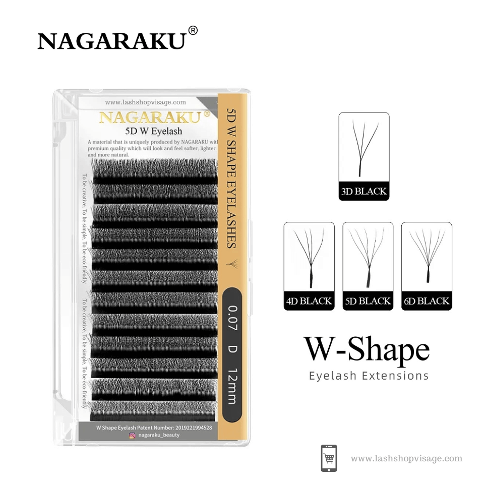 Pestañas Nagaraku W Shape Abanico volumen hawaiiano