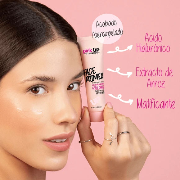 Primer para rostro con acido hialuronico Face Primer Matte Finish Pink Up