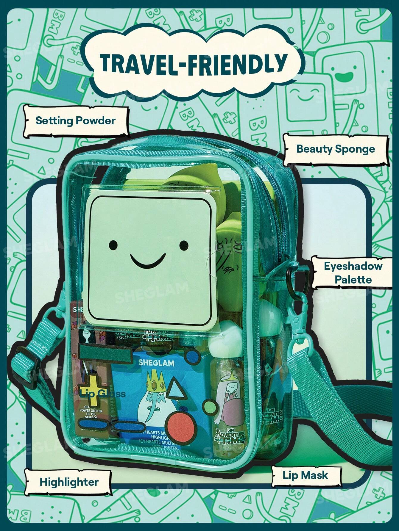 Adventure Time | SHEGLAM Bolsa de maquillaje Be More