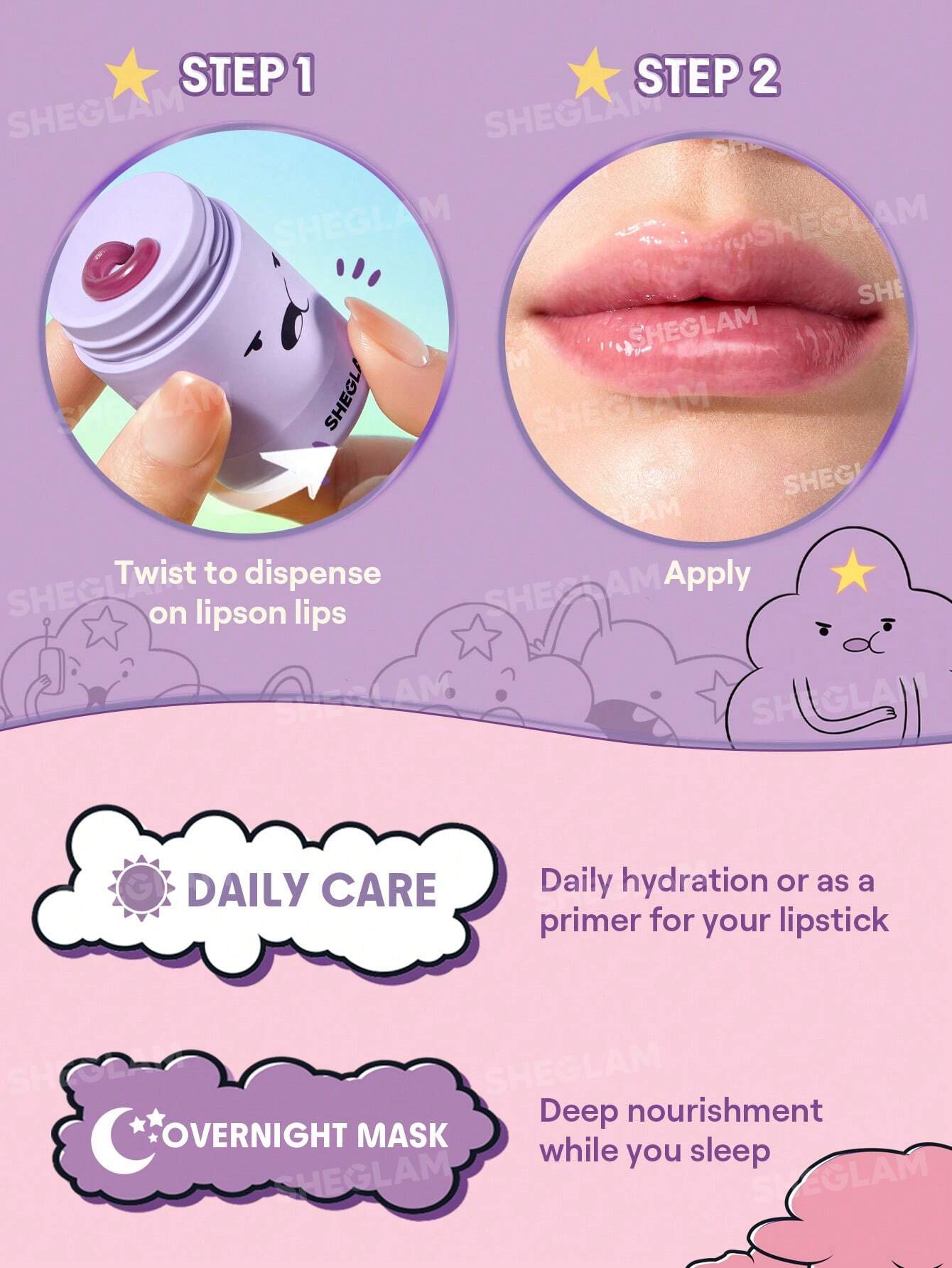 Adventure Time | SHEGLAM Mascarilla labial con color Oh My Glob