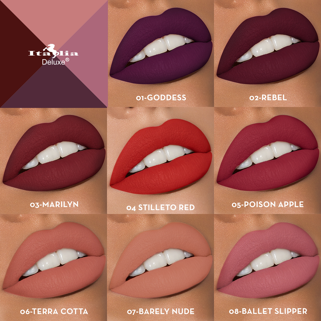 Labiales mousse Matte Italia deluxe todos los tonos