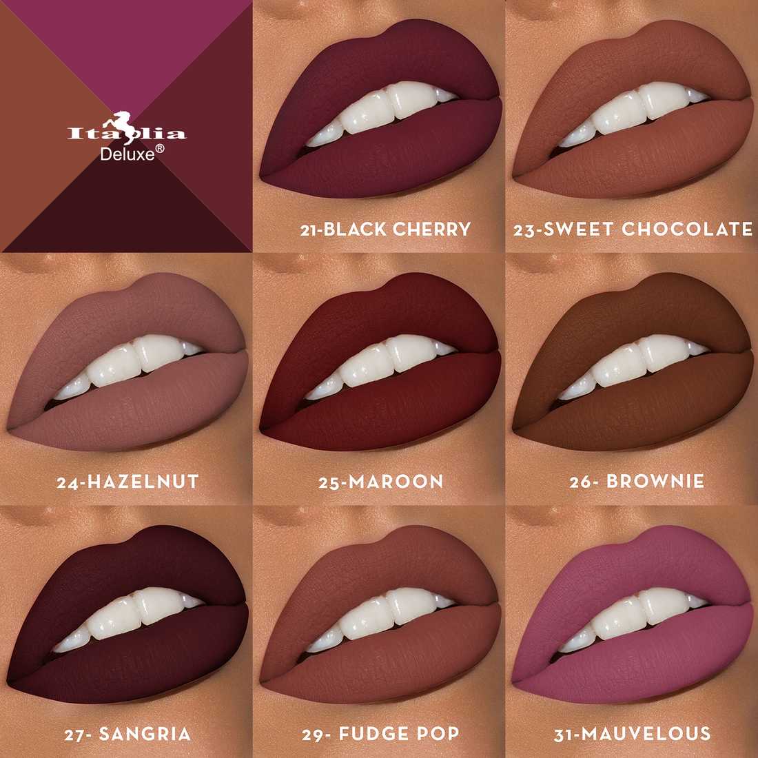 Labiales mousse Matte Italia deluxe todos los tonos