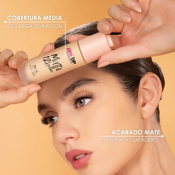 Base de Maquillaje Liquida Matte Cover 12h Pink up