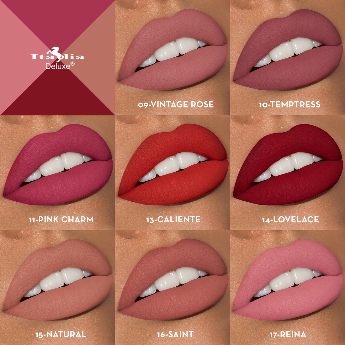 Labiales mousse Matte Italia deluxe todos los tonos