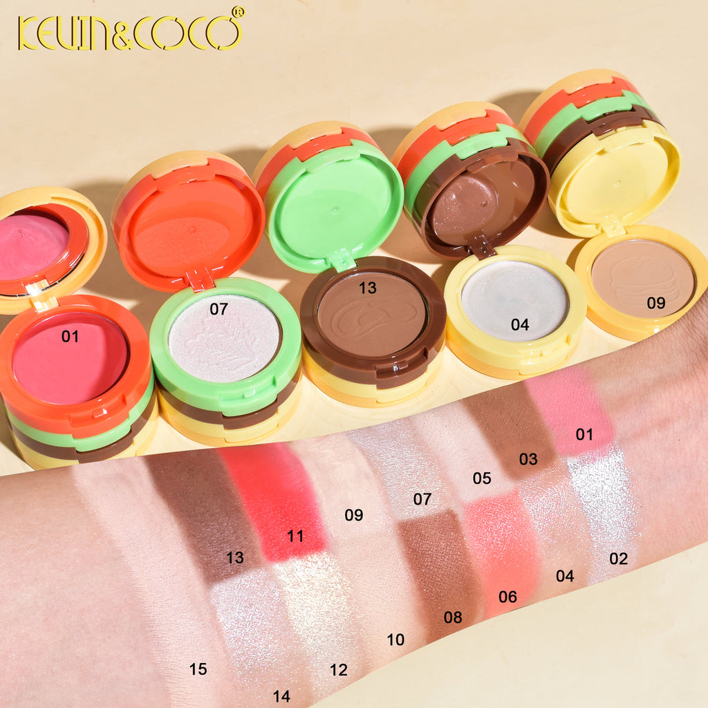Burgerlicious Kevin and coco paleta de maquillaje para rostro 5 en 1